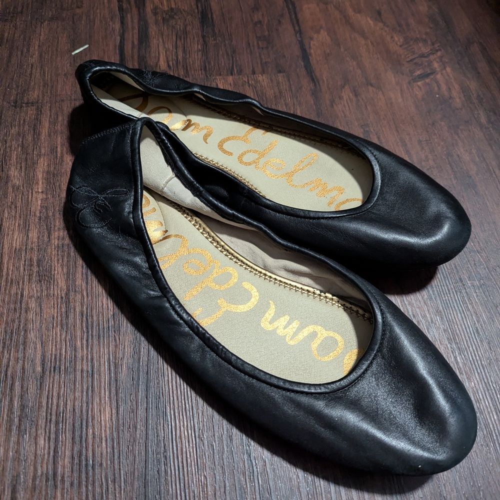 Sam Edelman Black Leather Ballet Flats